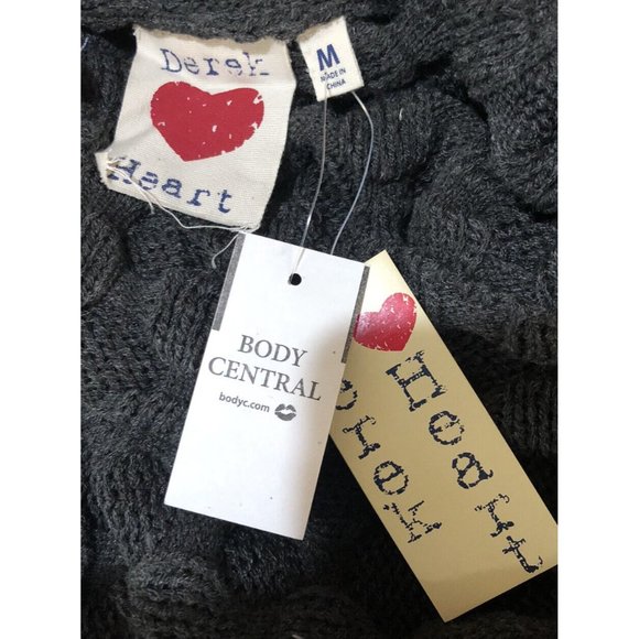 NWT~Derek Heart Body Central Cowl Neck Short Sleeve Sweater ~ Size Medium ~ Gray - Picture 8 of 9